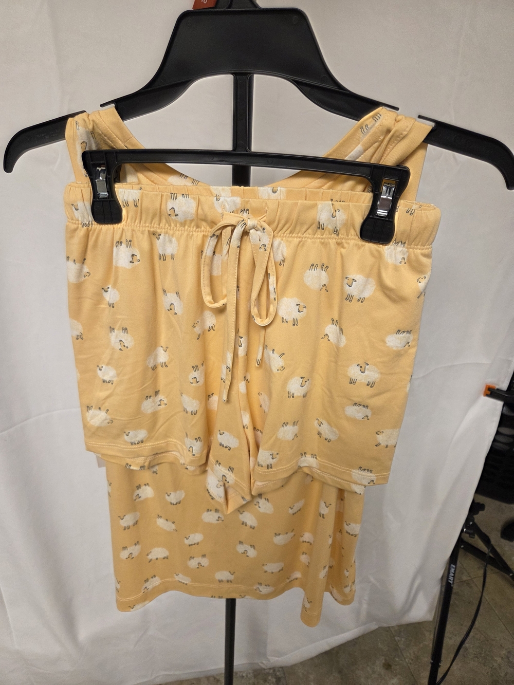 Women's Yellow Sheep-Print Pajama Set